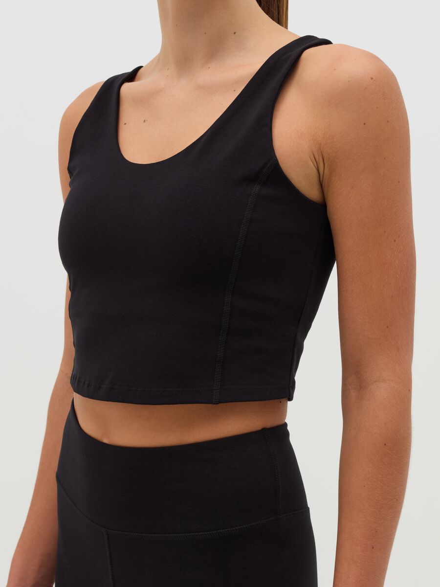 Crop top in stretch organic cotton_2