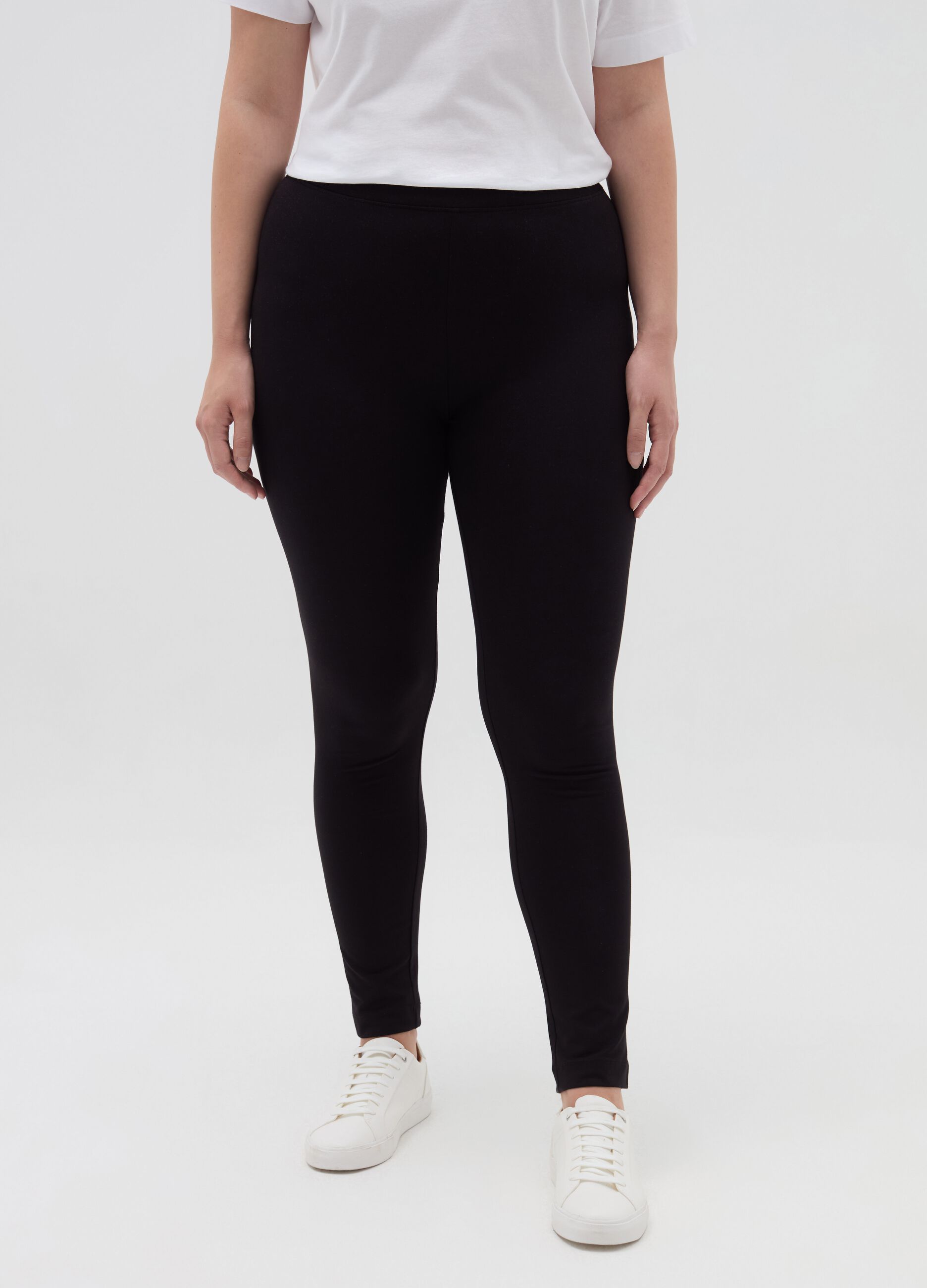 Curvy stretch cotton leggings