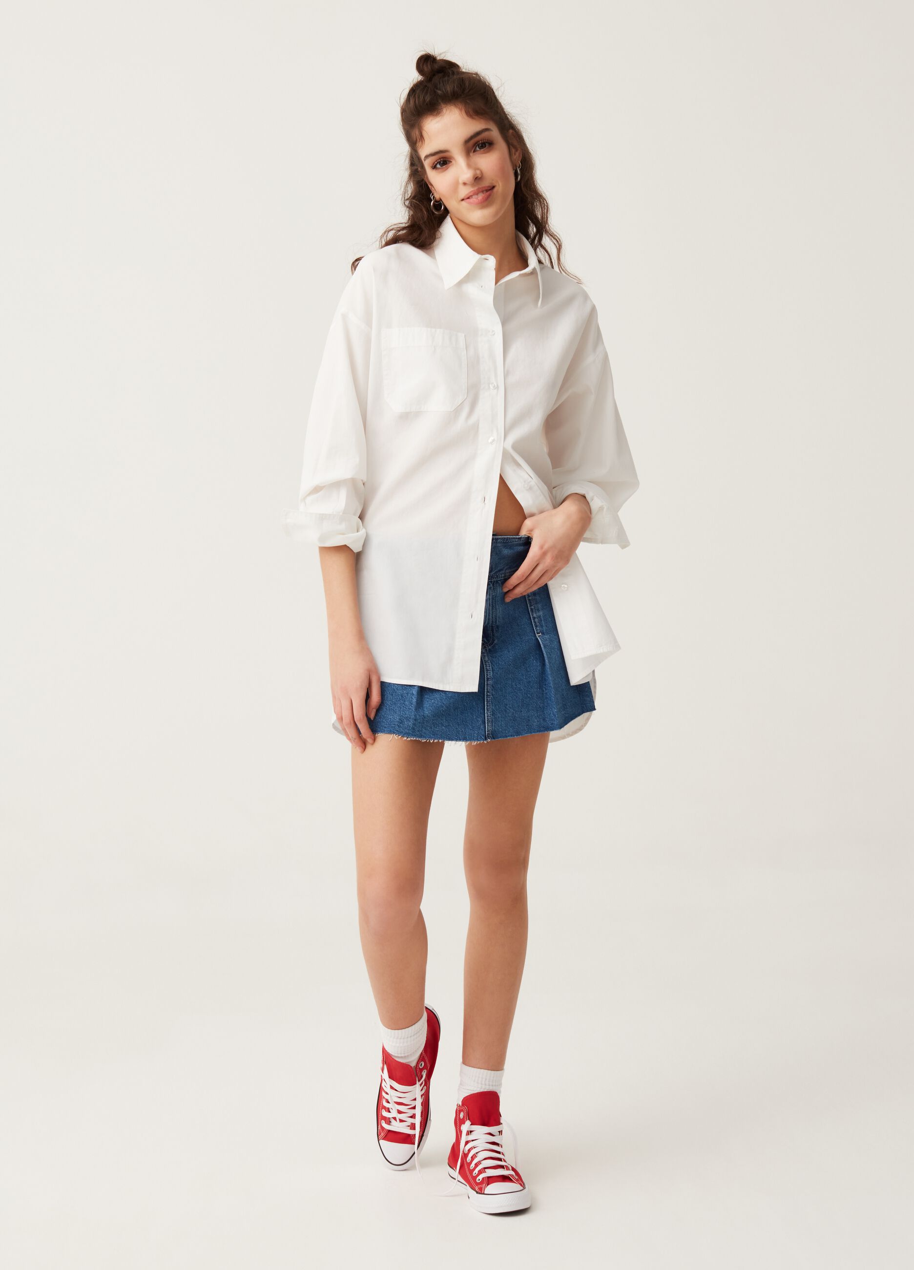 Cotton oversized shirt