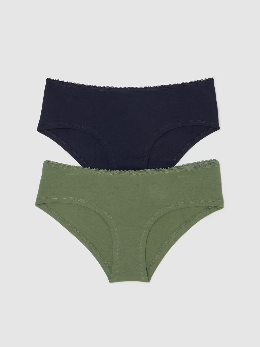 Two-pack knicker shorts in stretch organic cotton with lace_4