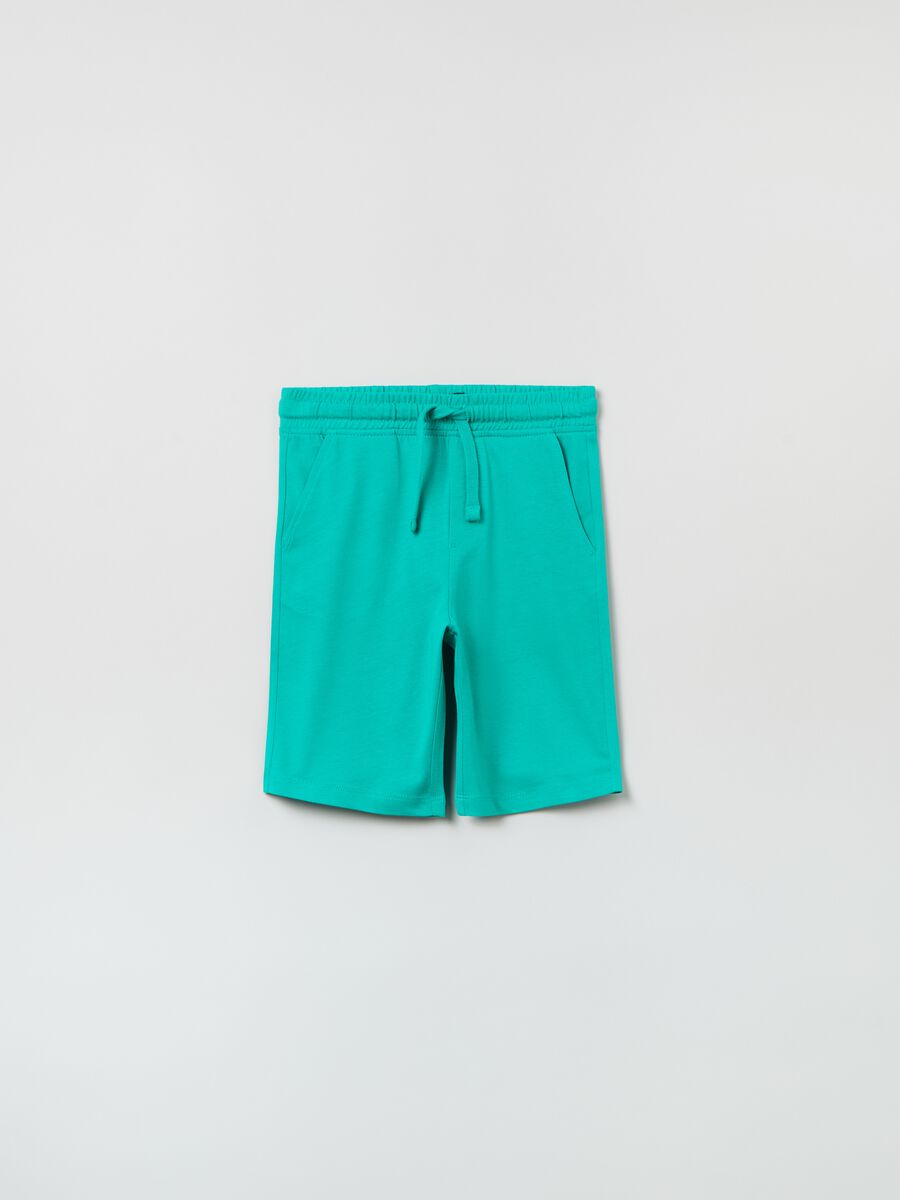 Cotton Bermuda shorts with drawstring_0