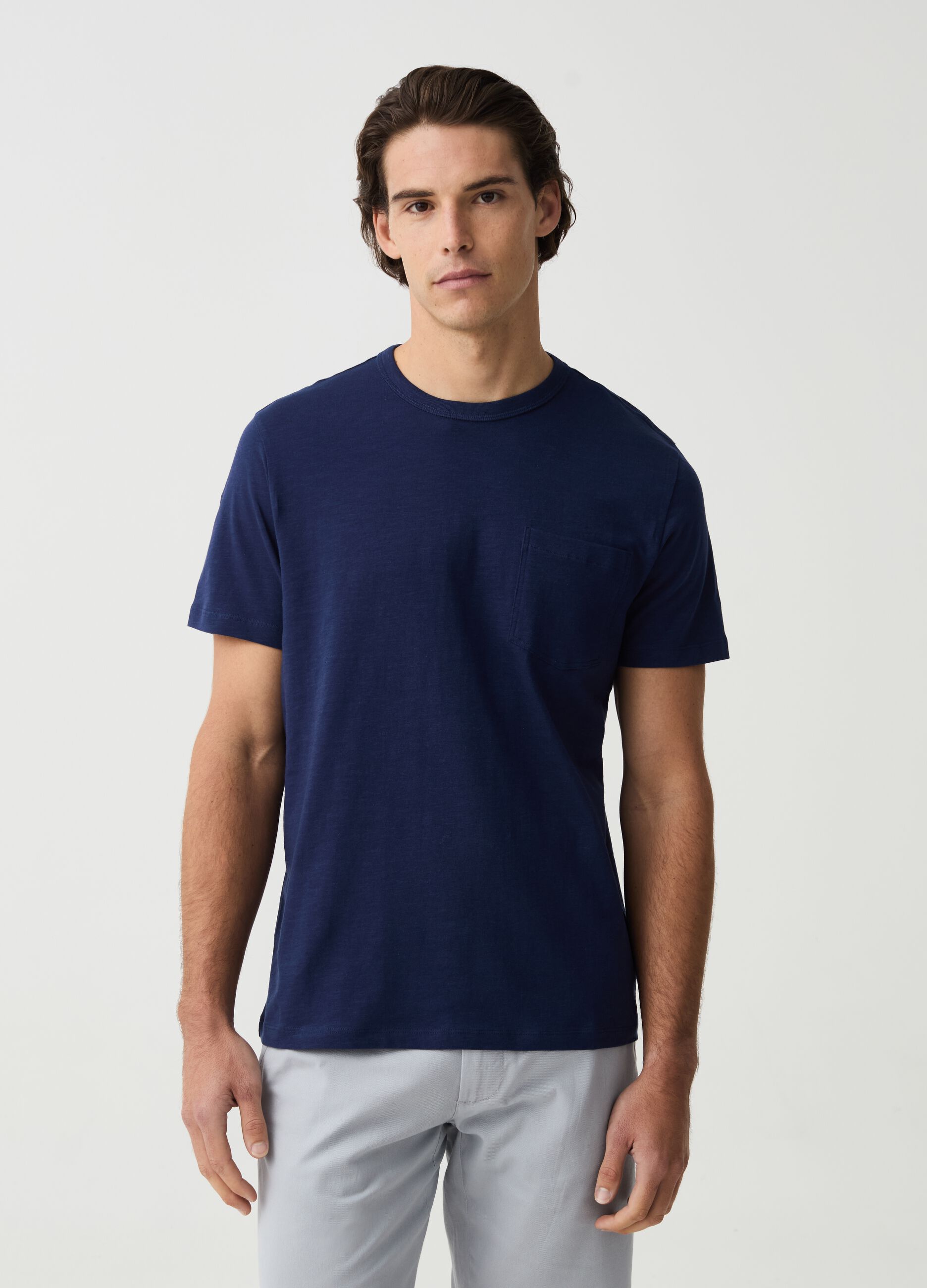 Jersey slub T-shirt with pocket