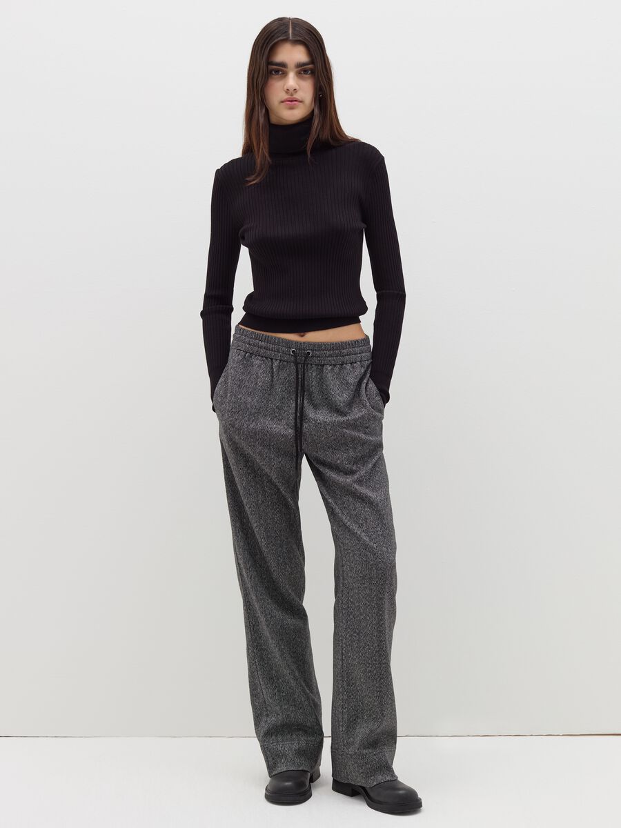 Pantalone relaxed fit con coulisse_0