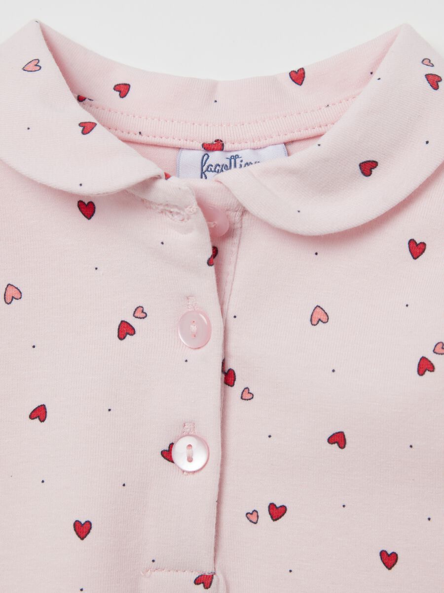 Long-sleeved polo shirt with small hearts print_2