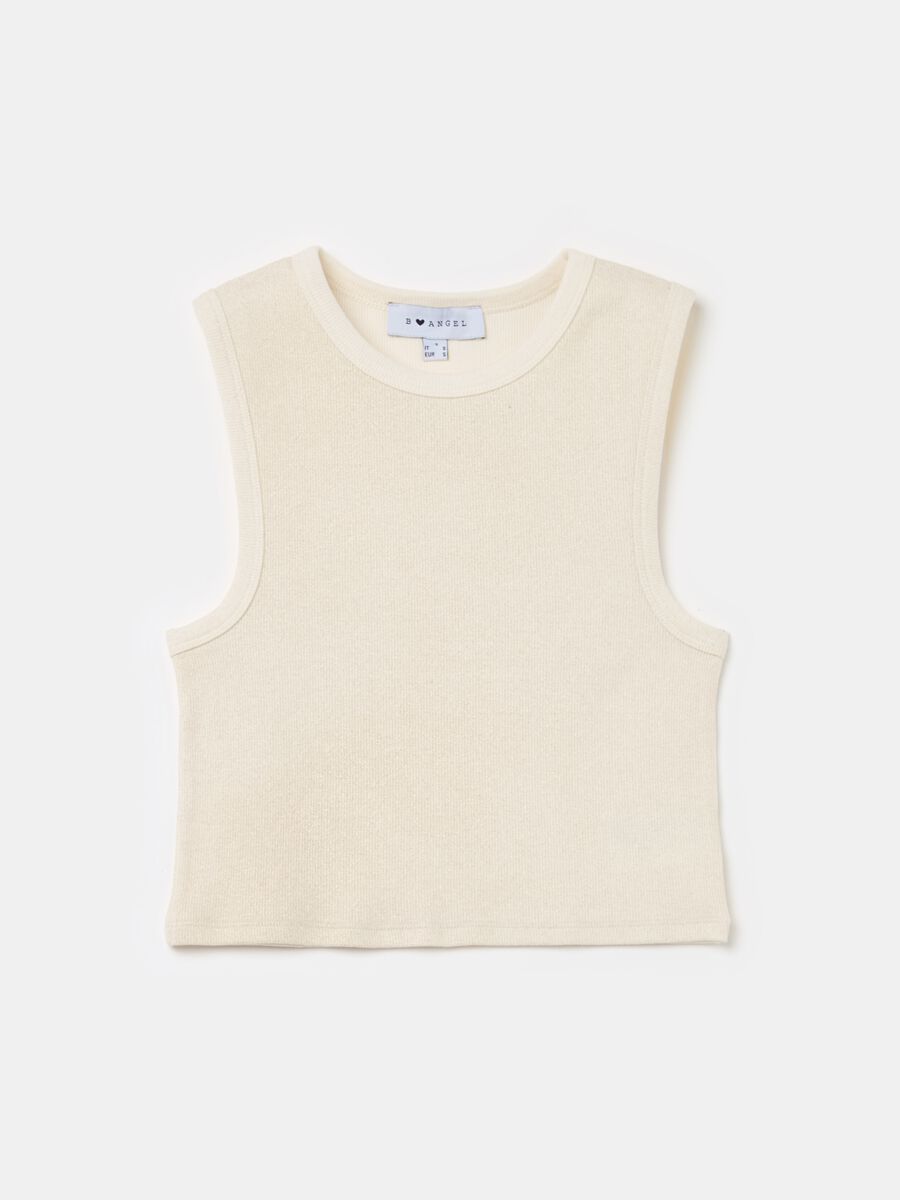 Ribbed crop tank top with lurex_4