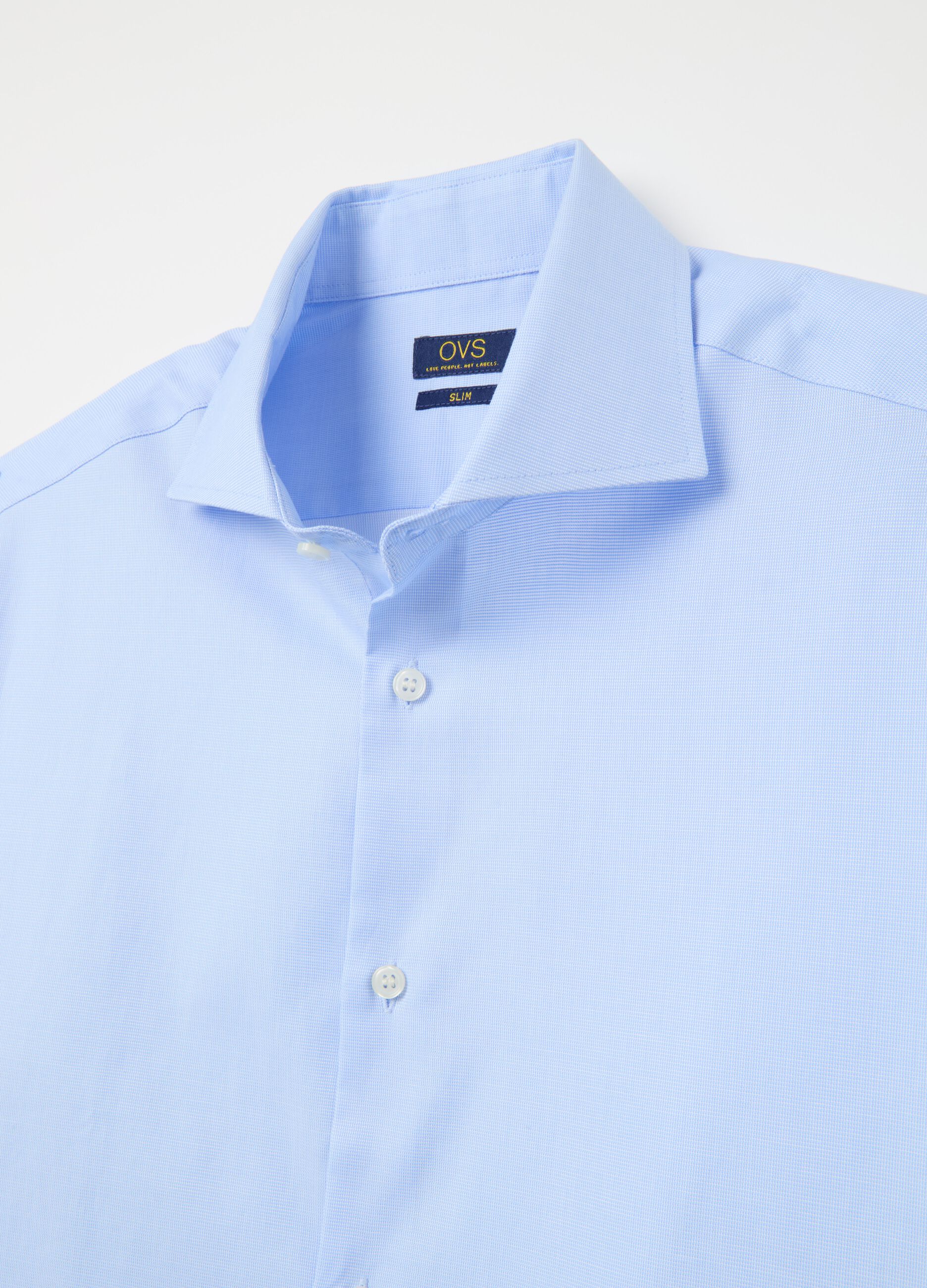 Solid colour slim-fit easy-iron shirt