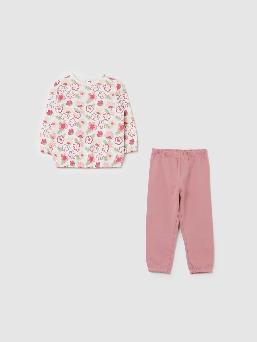 Organic cotton pyjamas with small flowers print_0