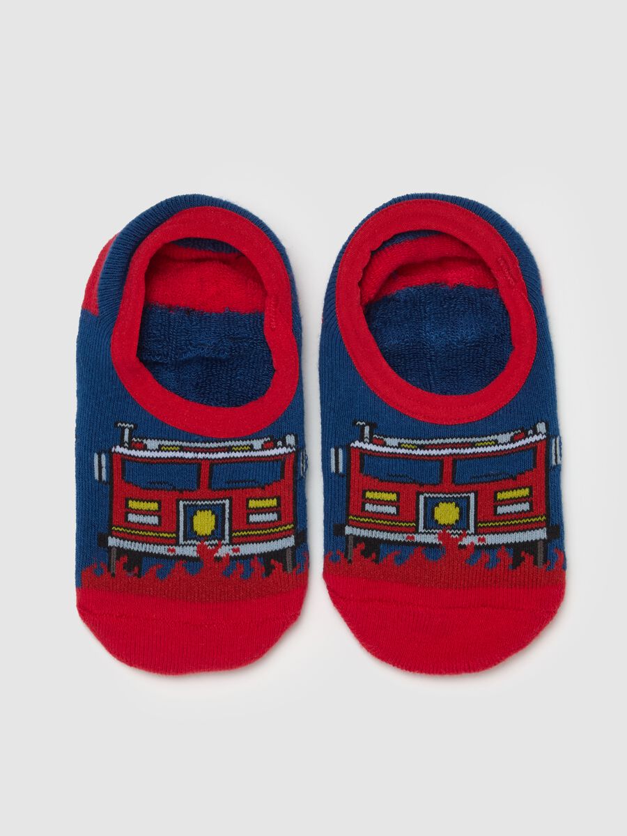 Slipper socks with fire engine design_0