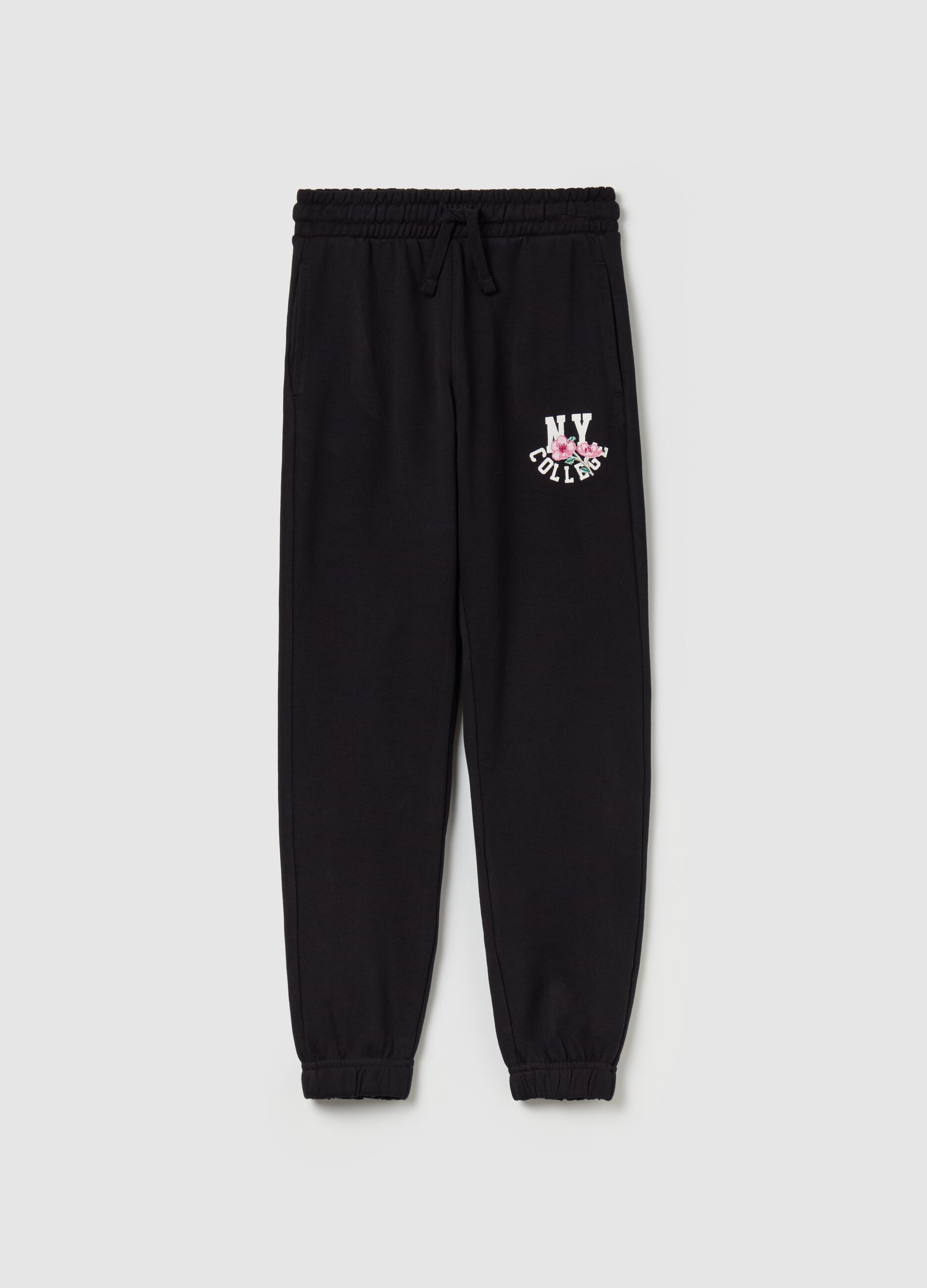 Joggers stampa "New York College" con ricamo