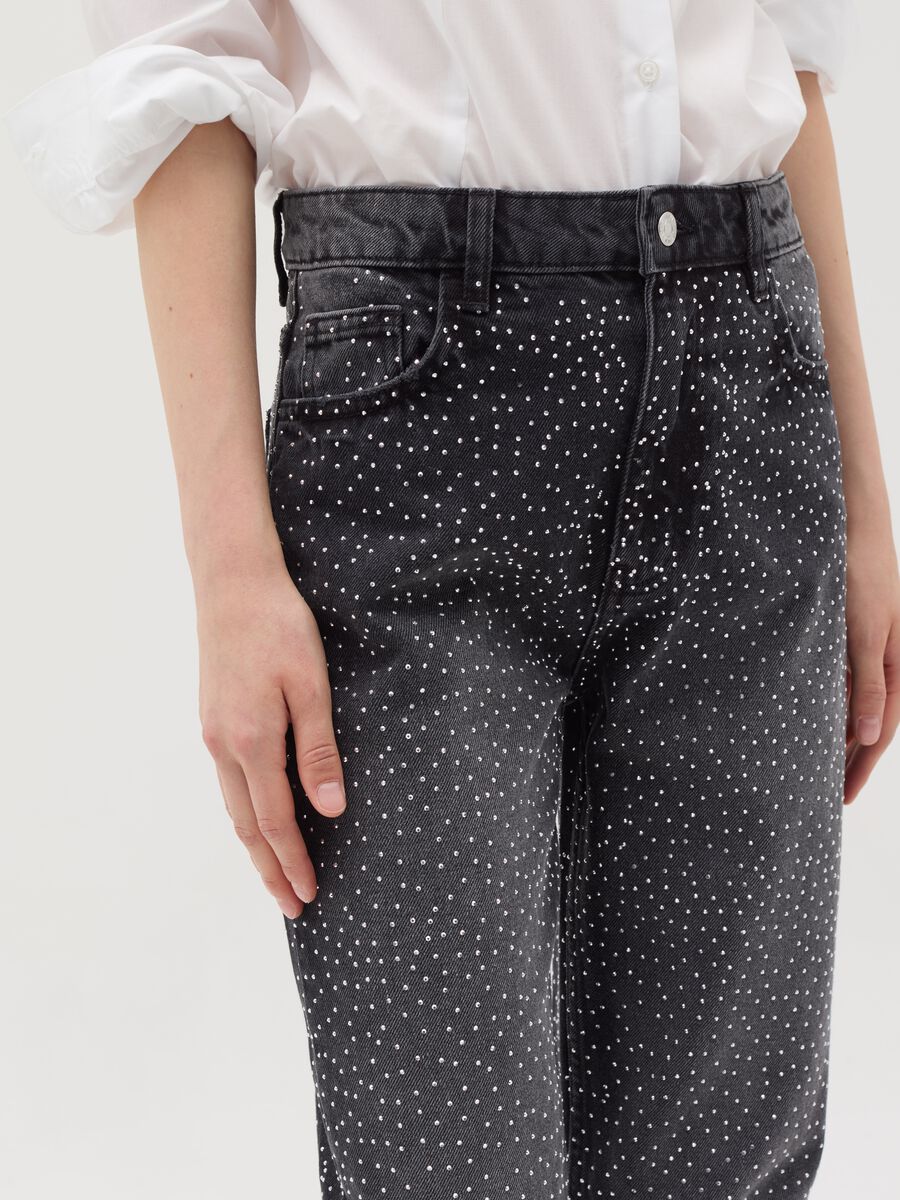 Straight-fit jeans with all-over diamantés_3