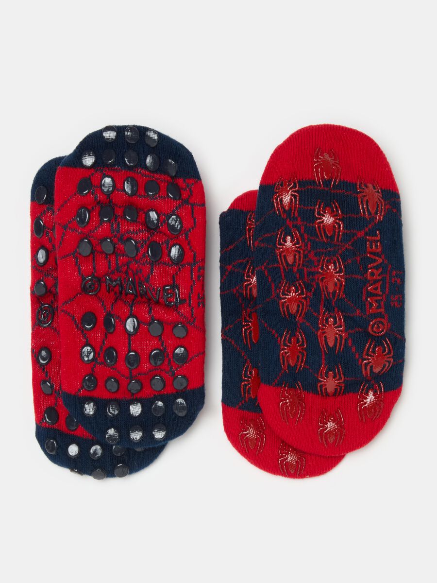 Two-pair pack slipper socks with Spider-Man design_1