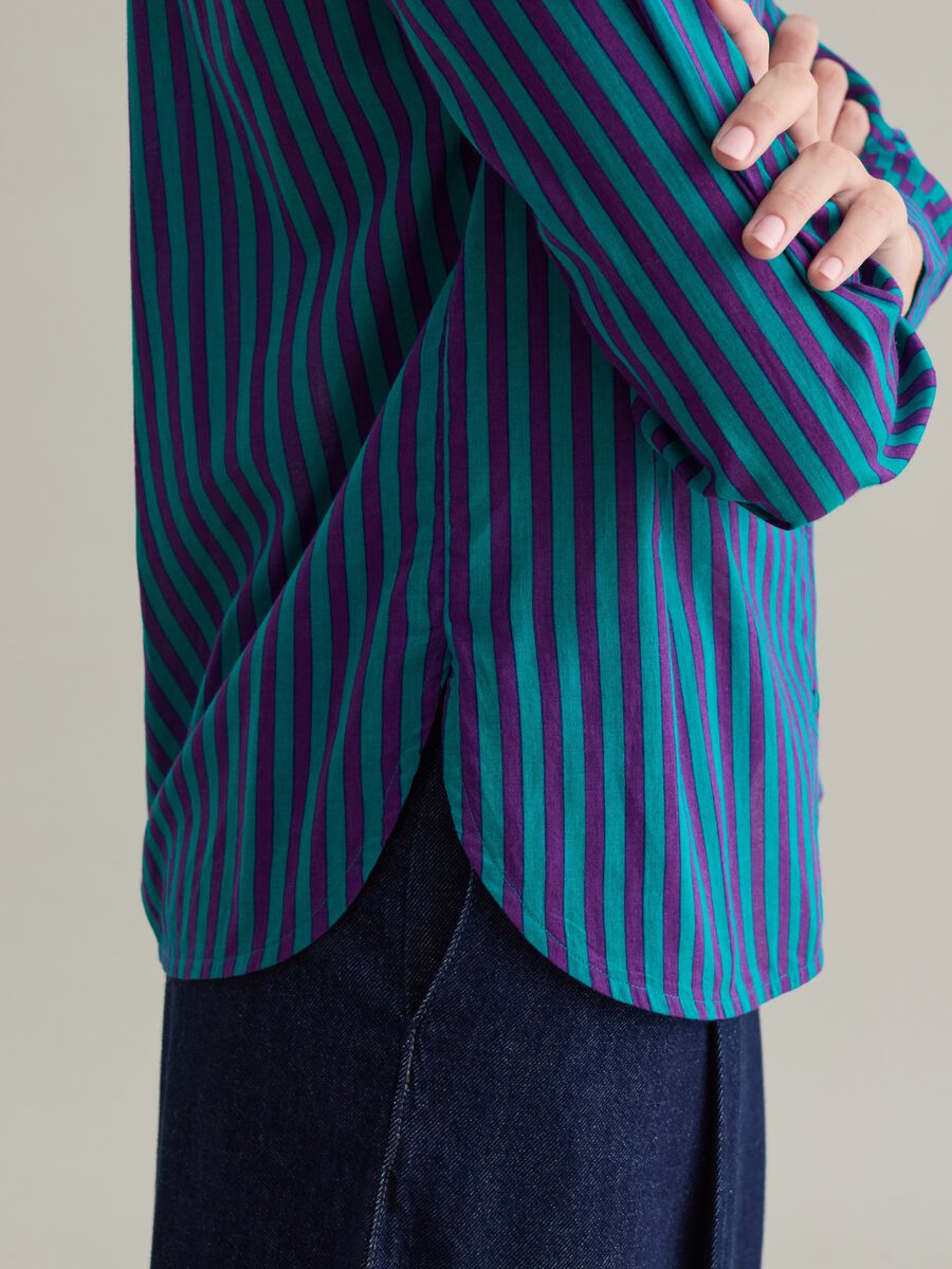 Striped shirt with Mandarin collar_5