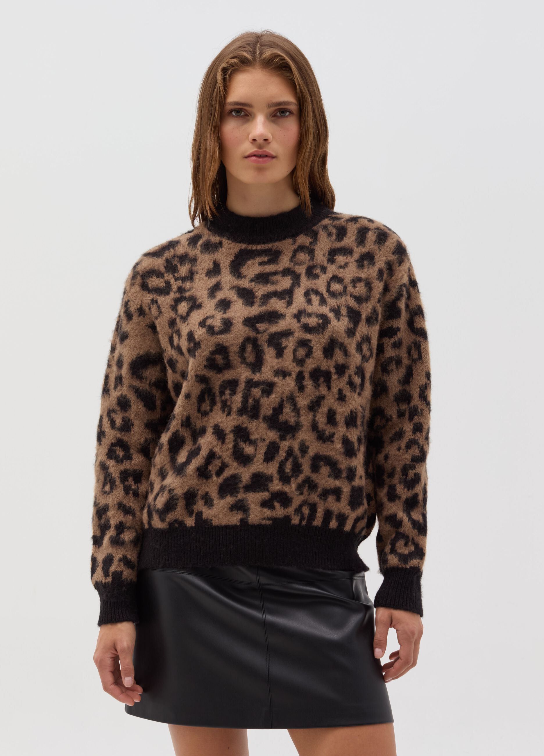 Pullover con motivo animalier