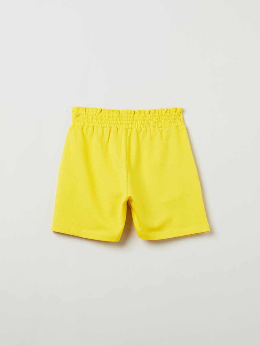 Cotton shorts with smock stitch_1