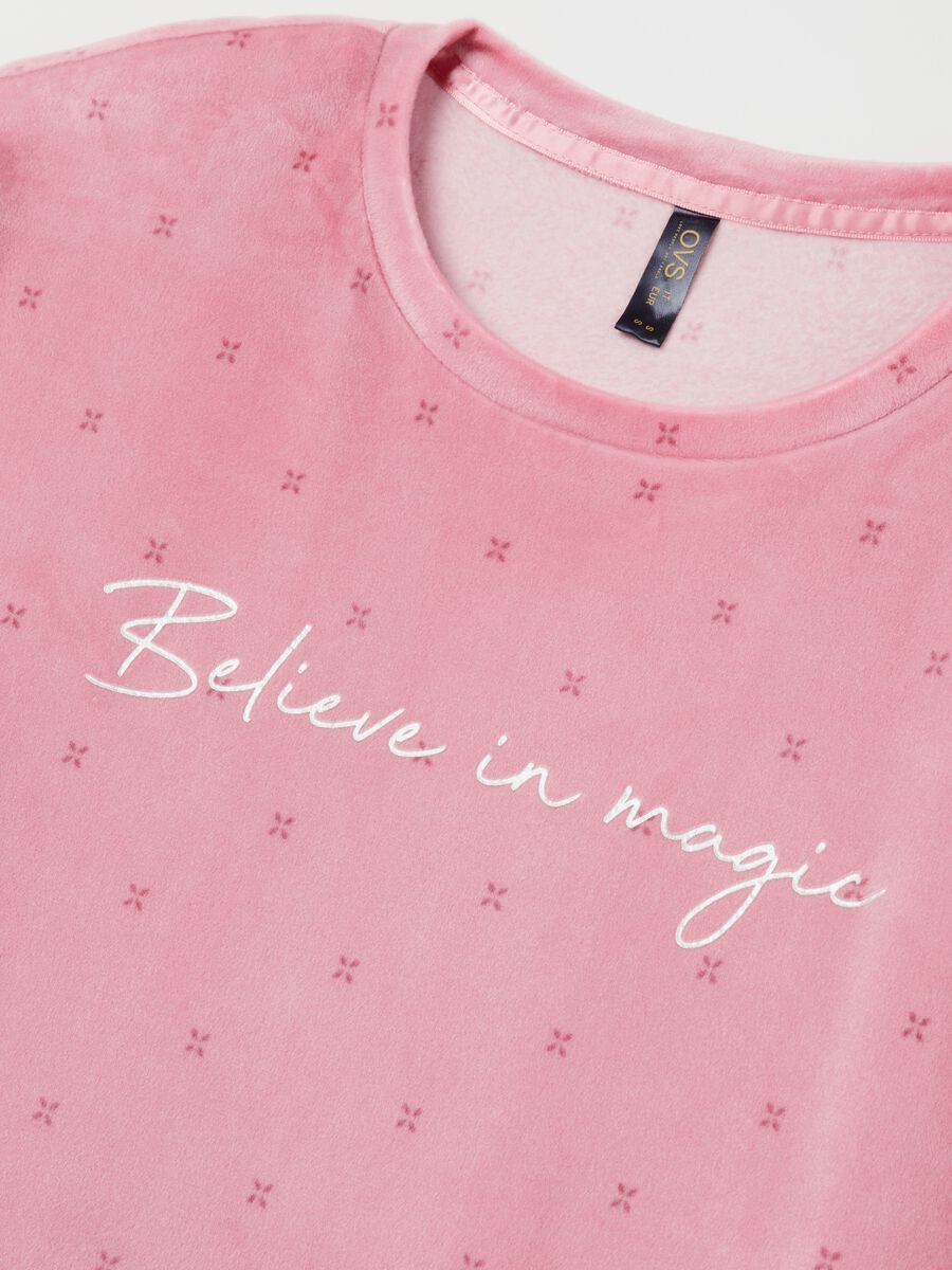 Top pigiama in velour stampa "Believe in Magic"_5