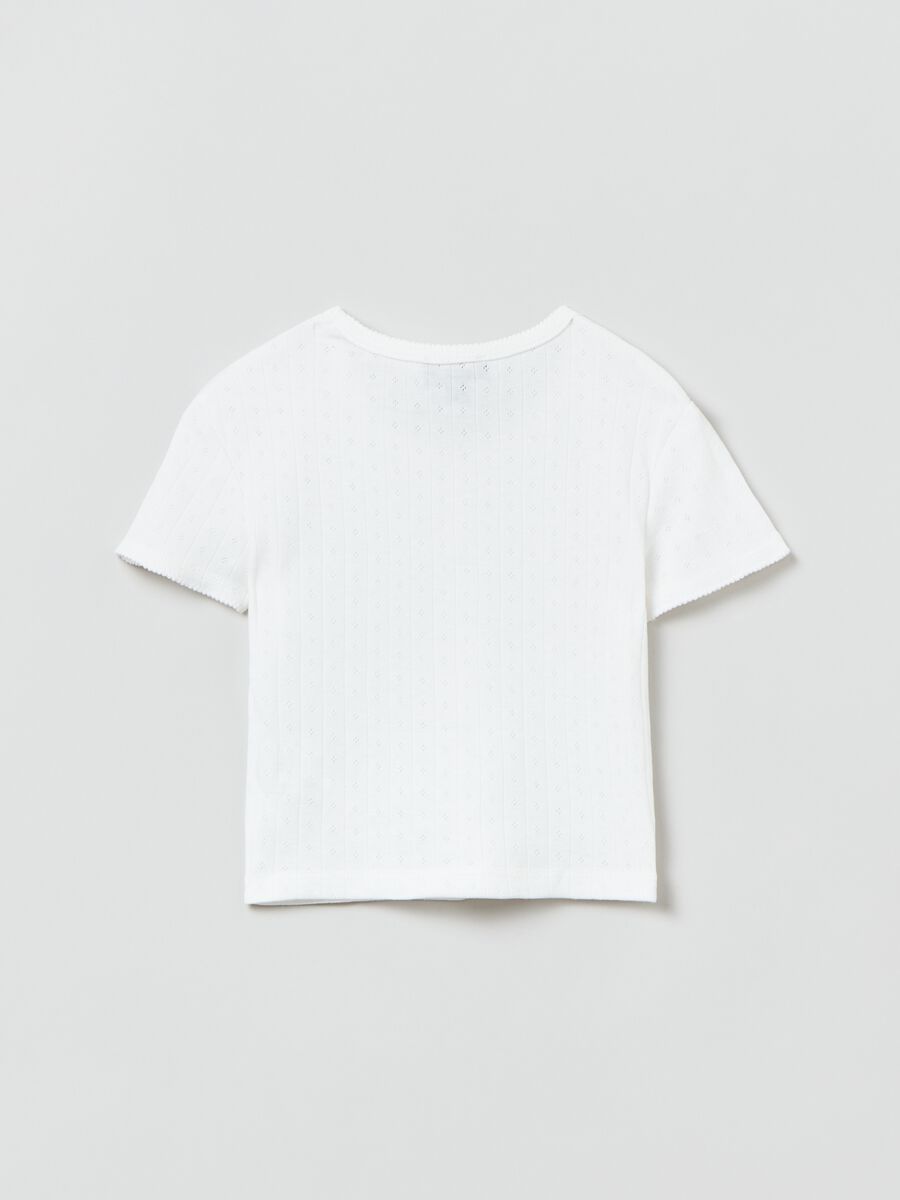 Pointelle-stitch T-shirt_1