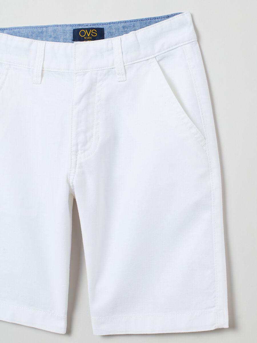 Bermuda shorts in linen and cotton_2