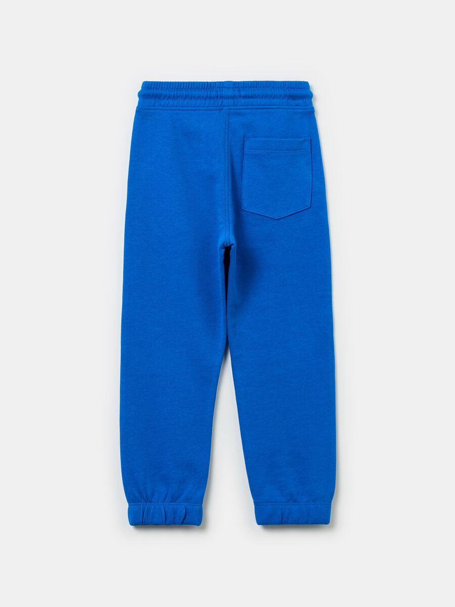 Fleece joggers with drawstring and print_1