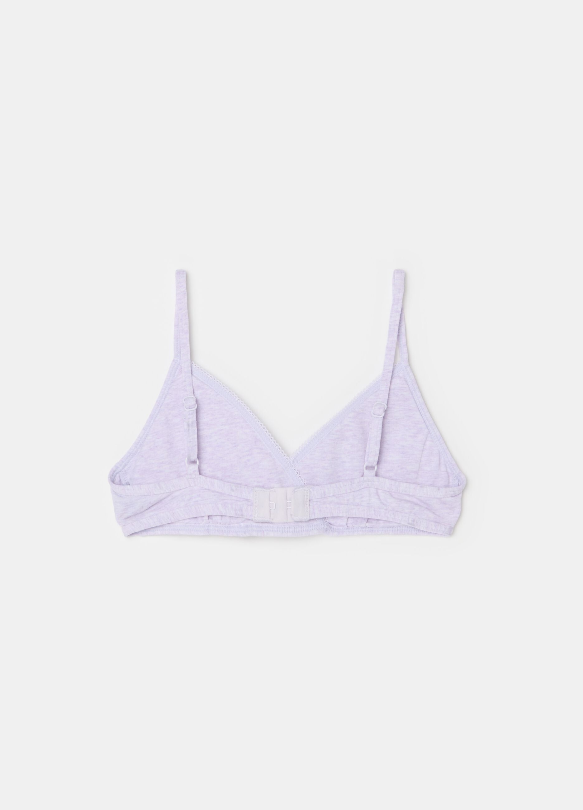 Semi-padded triangular bra