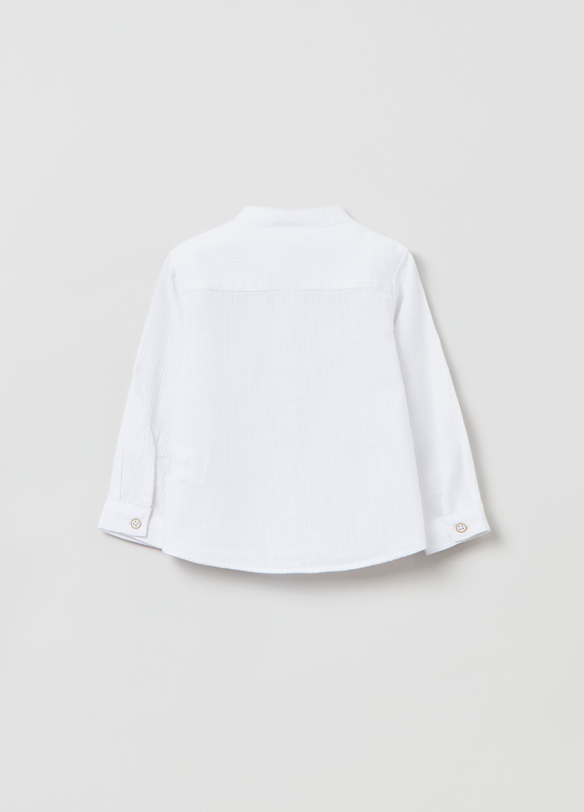 Textured linen and cotton shirt