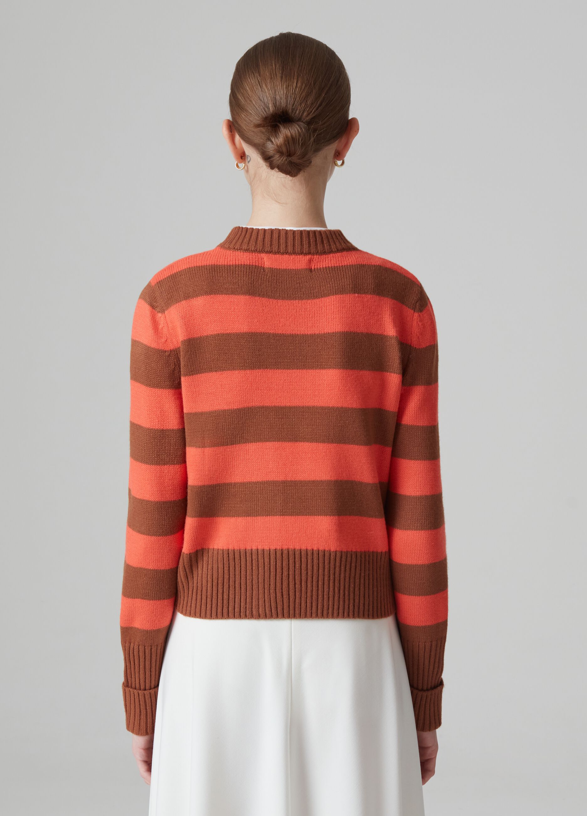 Striped pullover with round neck