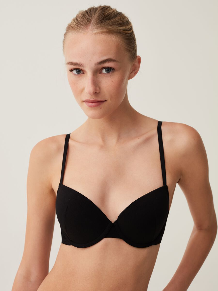 The Padded stretch cotton bra_1