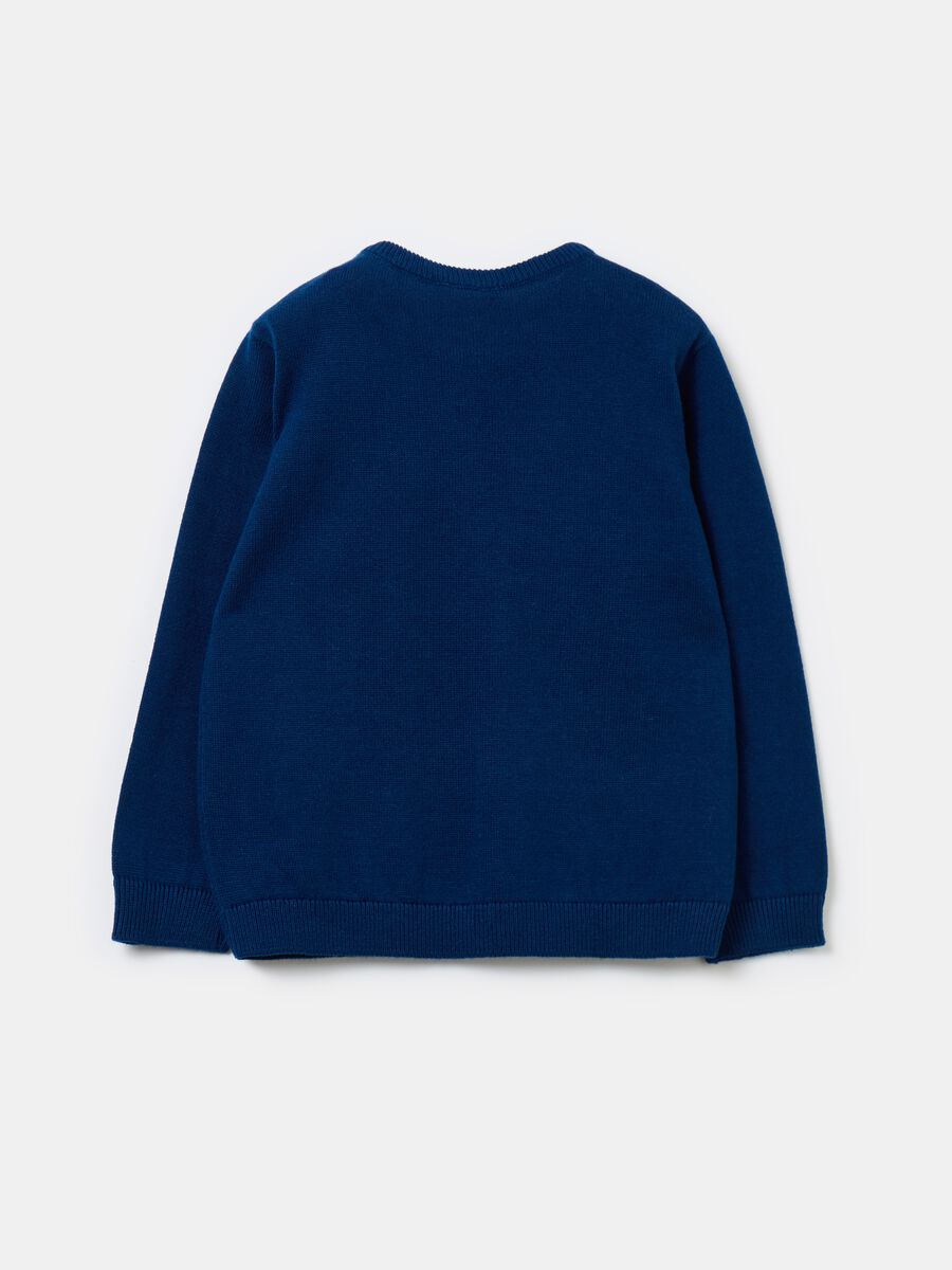 Solid colour 100% cotton knit pullover_1