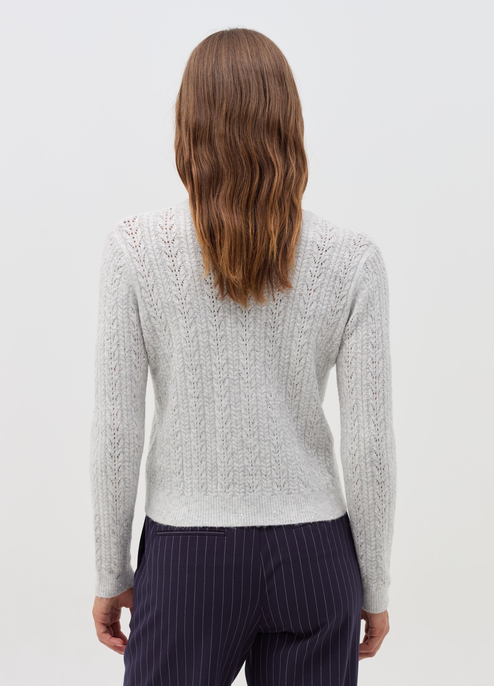 Lurex pullover with micro sequins