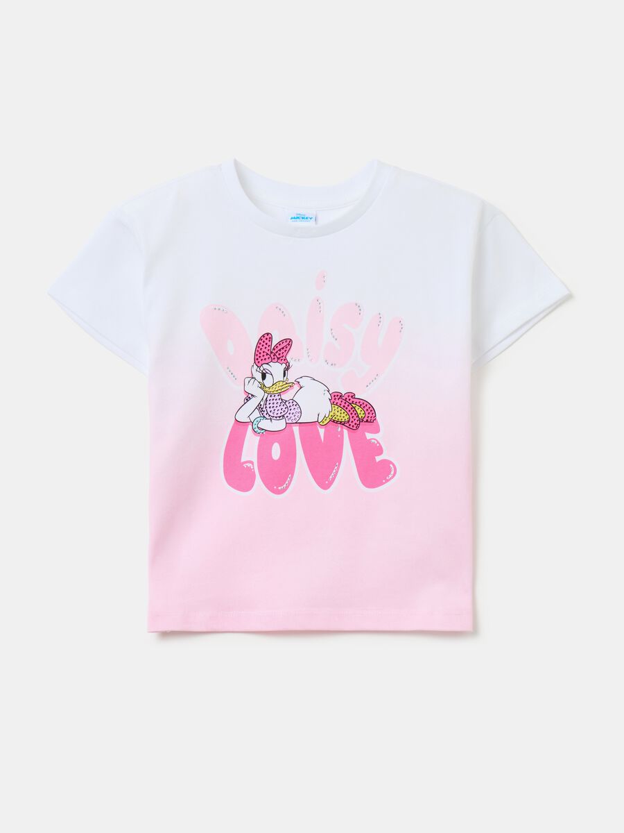 T-shirt with diamantés and Daisy Duck print_0