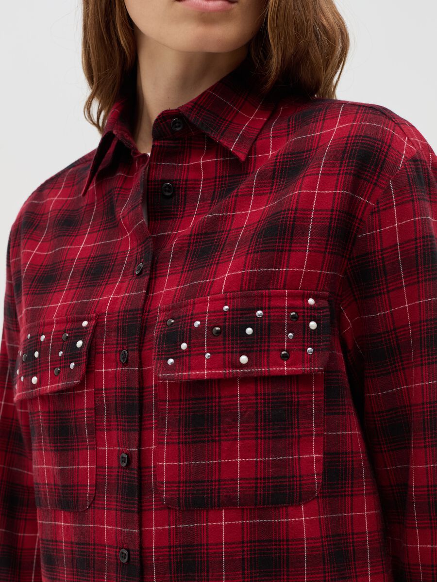 Check shirt with pockets and beads_2