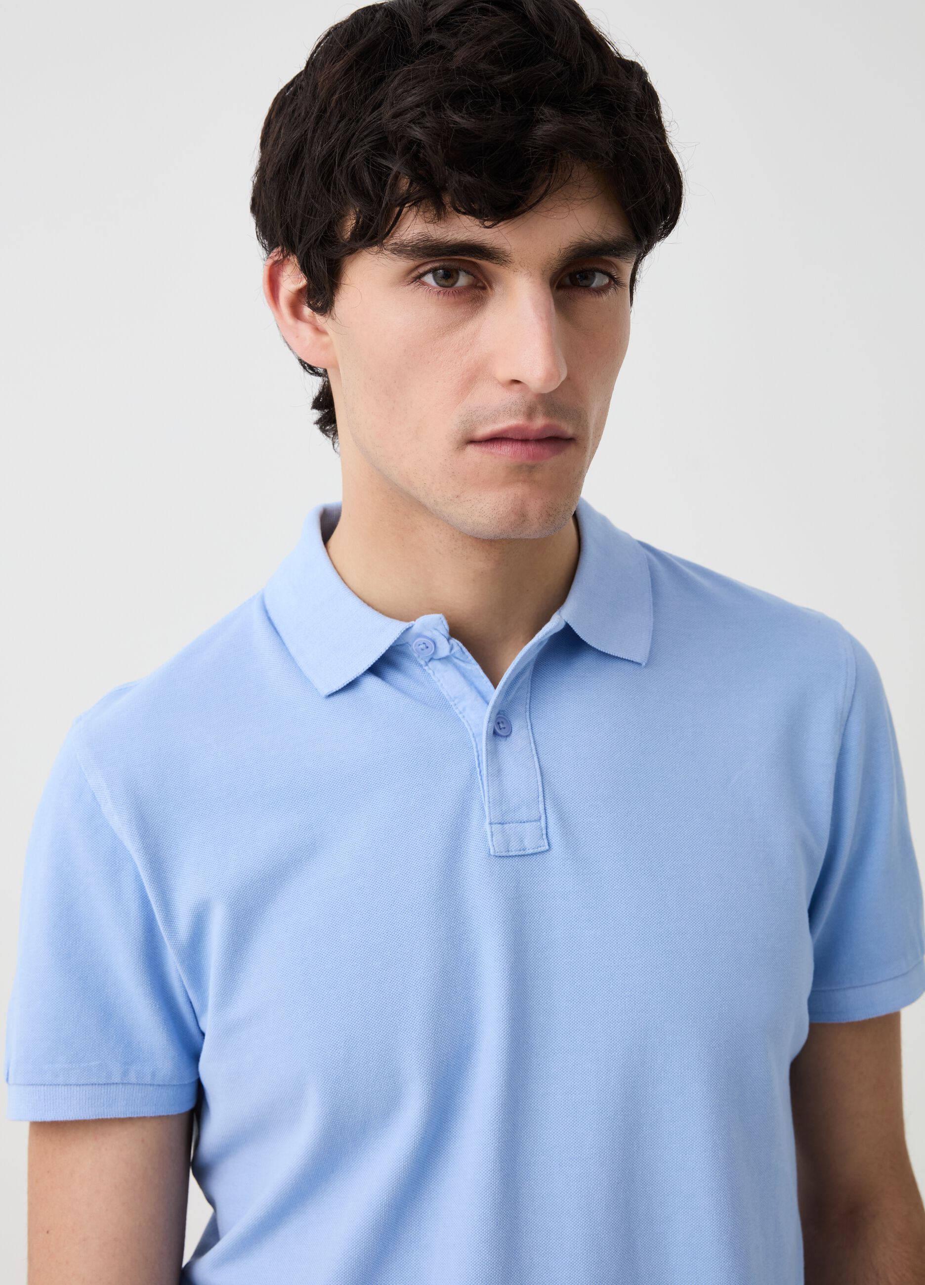 Regular-fit polo shirt in cotton piquet