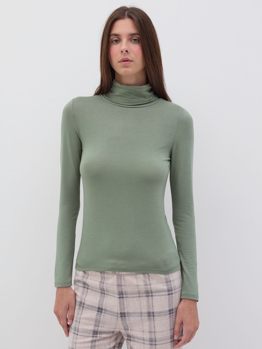 Undershirt with long sleeves in stretch modal_1