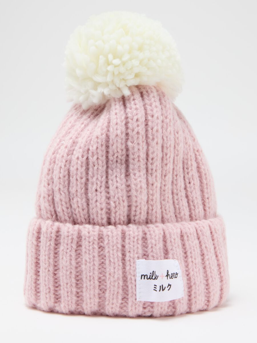 Ribbed hat with pompom_2