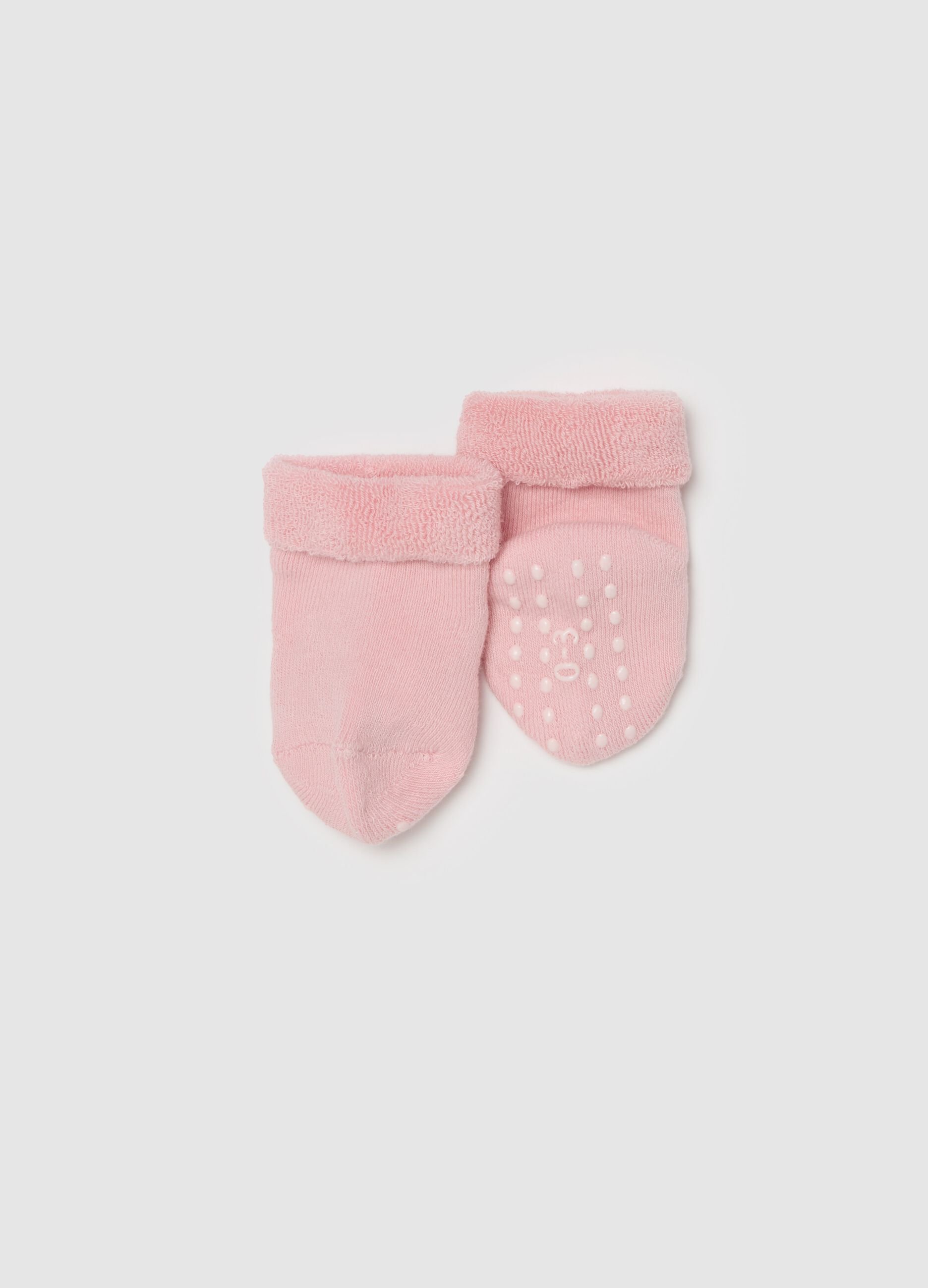 Four-pair pack socks in solid colour terry