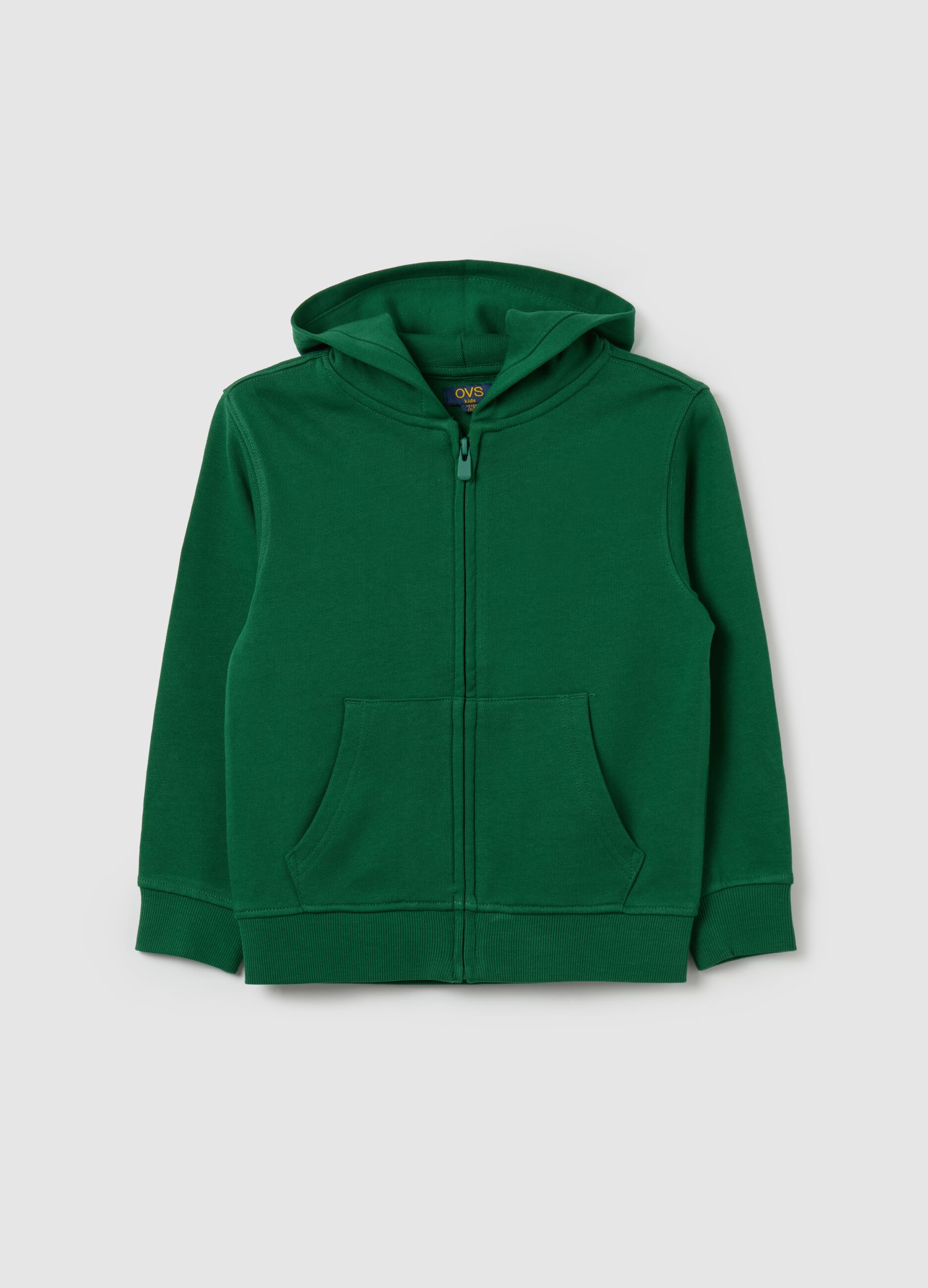 Essential organic cotton full-zip sweatshirt with hood