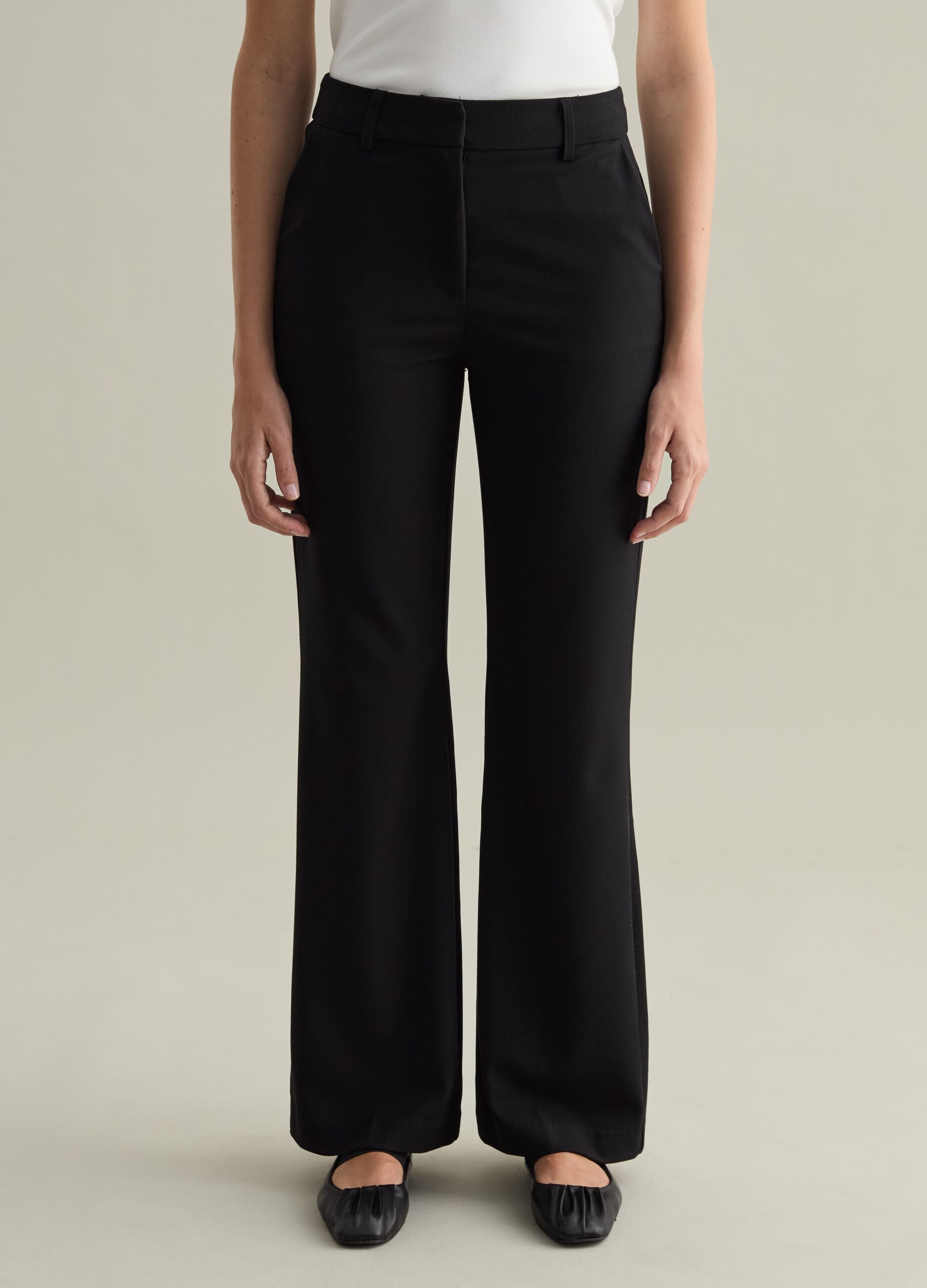 Contemporary bootcut-fit trousers