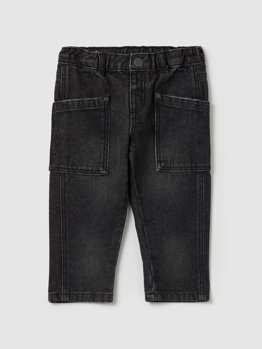 Worn-effect jeans with pockets_0