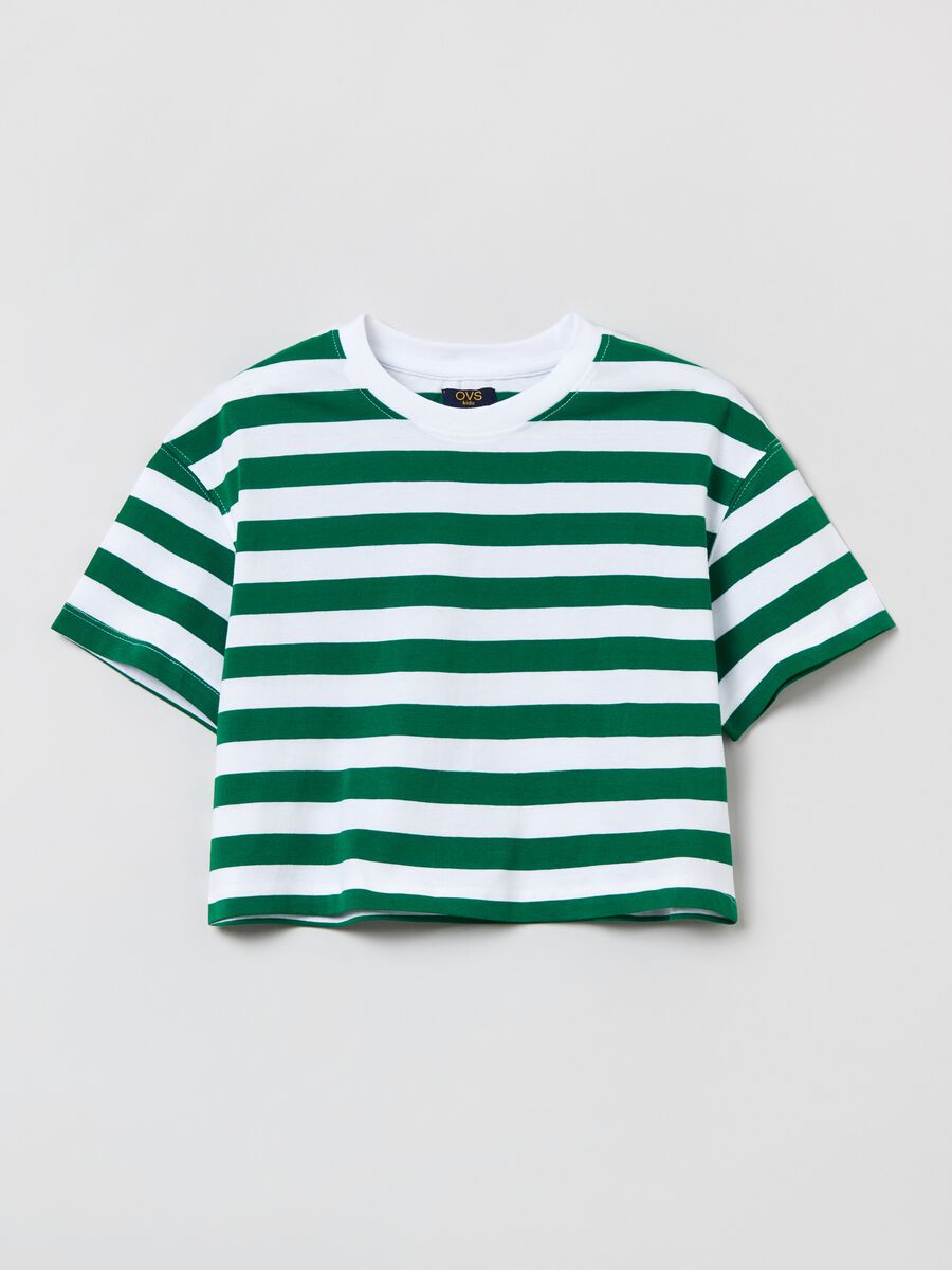 Crop T-shirt with stripes_0