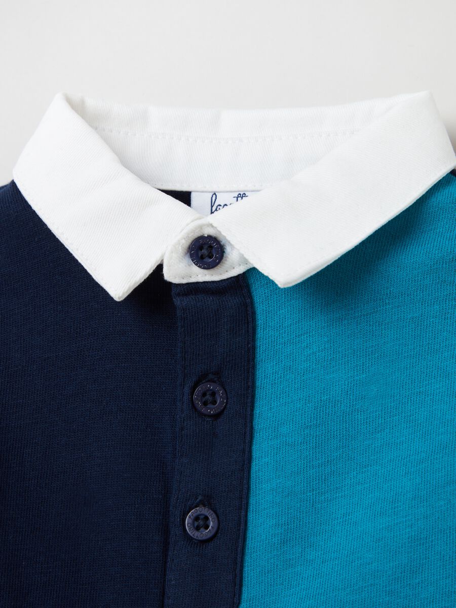 Long-sleeved colourblock polo shirt_2