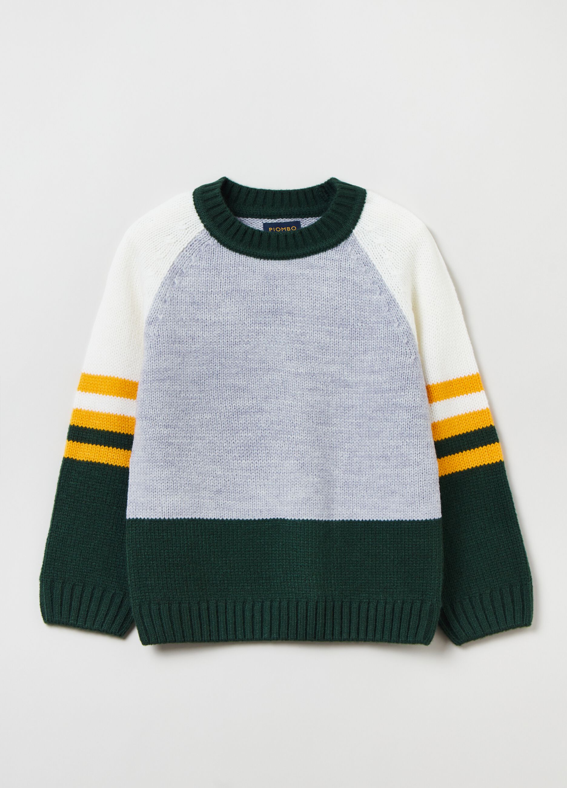 Colourblock pullover with round neck