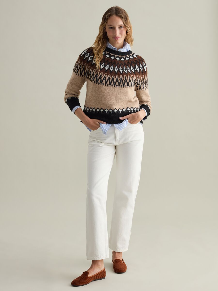 Pullover with Norwegian jacquard design_0