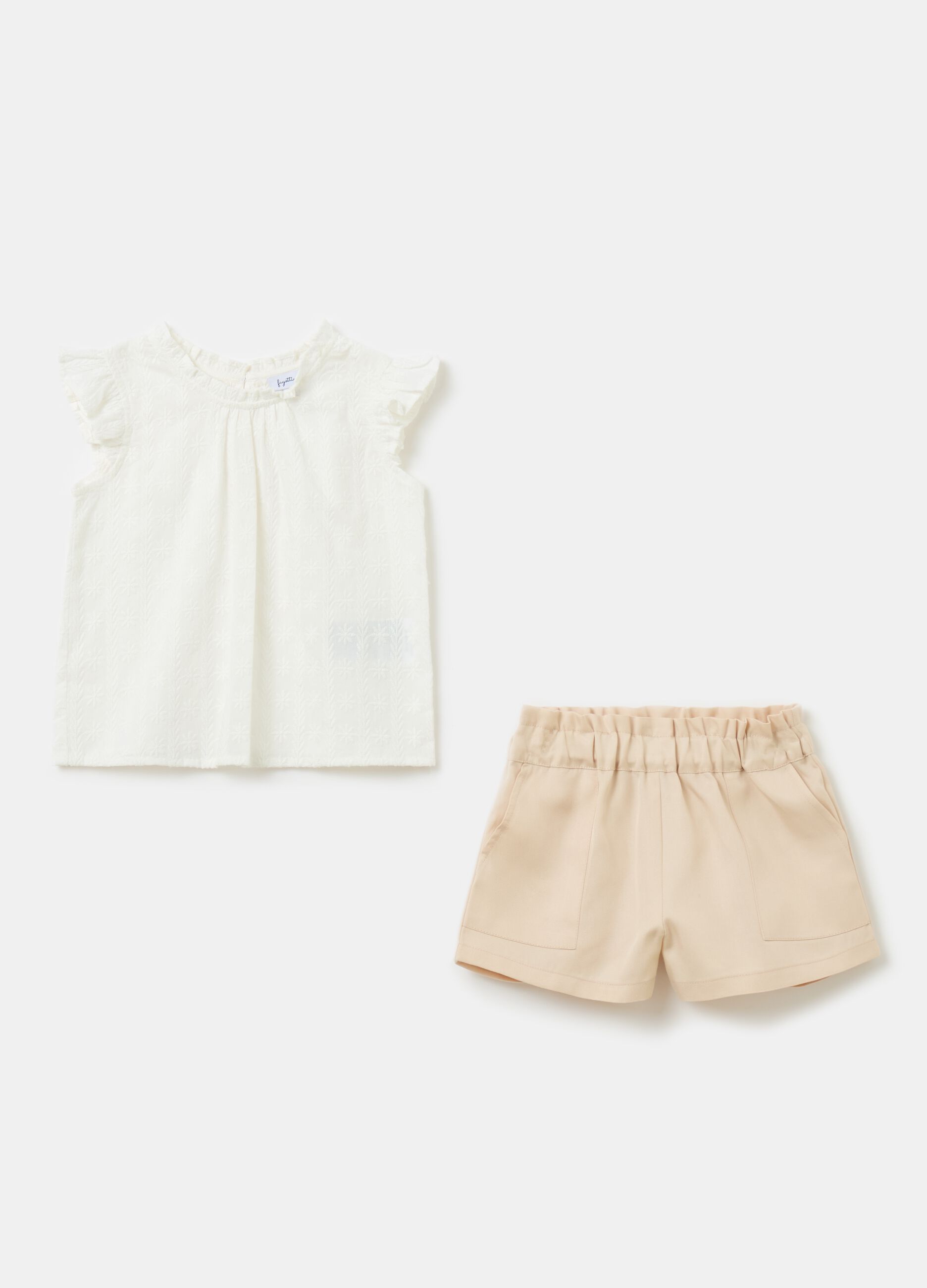 Set t-shirt in cotone e shorts in Lyocell