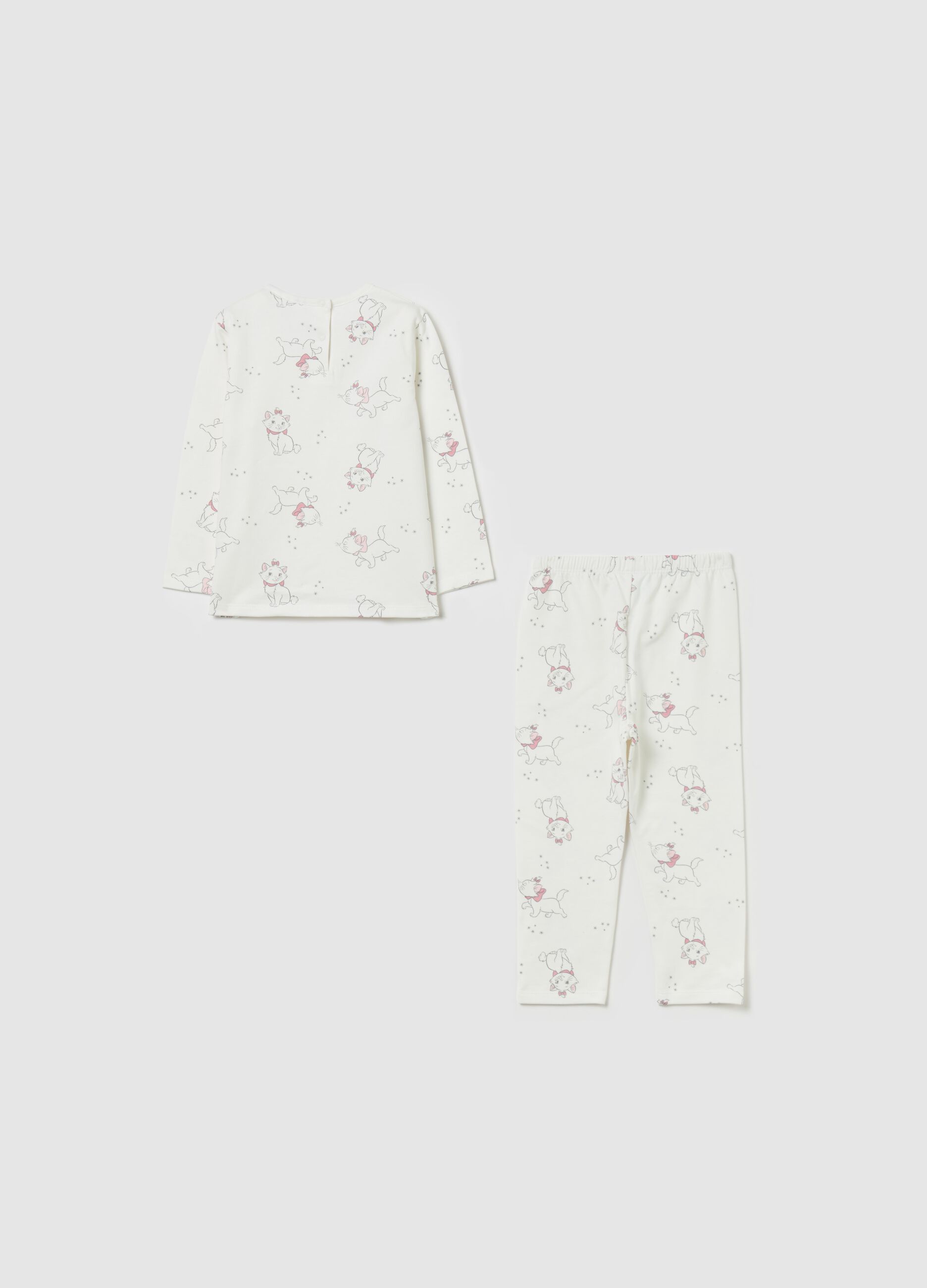 Organic cotton fleece pyjamas with Marie print