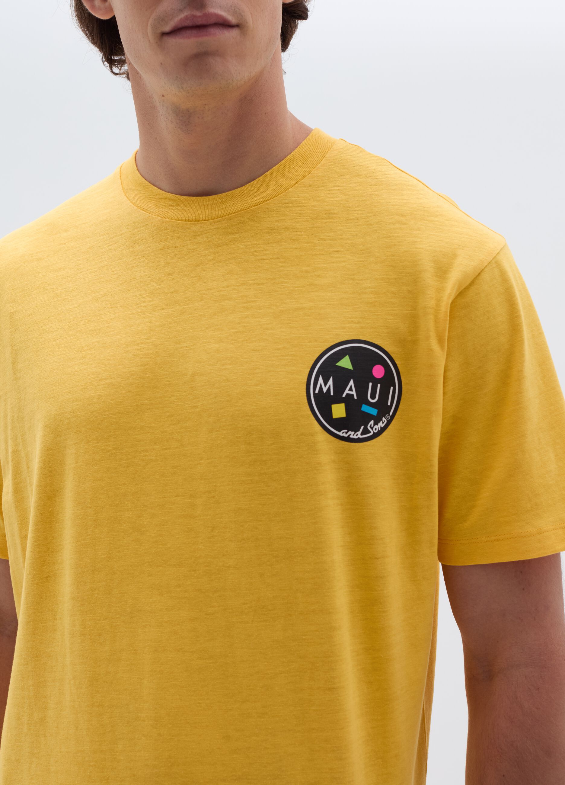 Slub jersey T-shirt with logo print