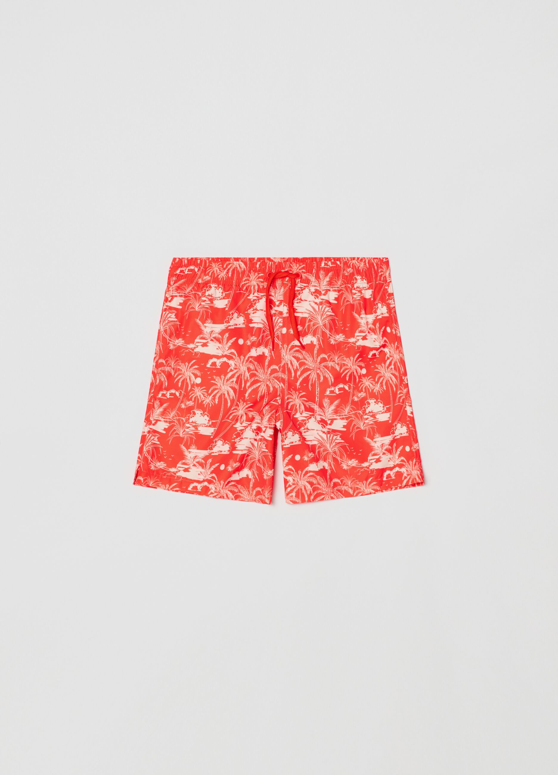 Swimming trunks with palms print