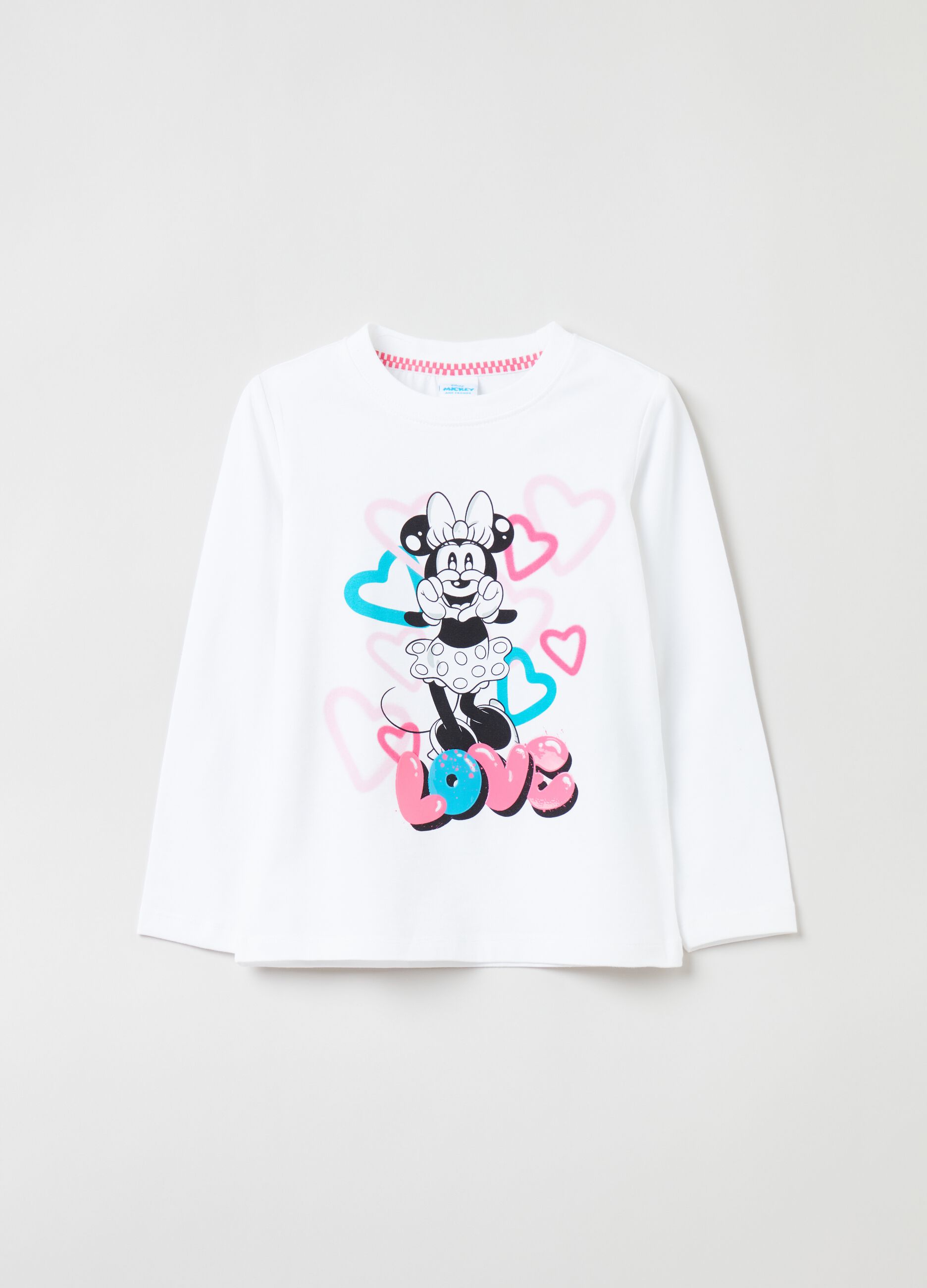 T-shirt with long sleeves and Minnie Mouse print