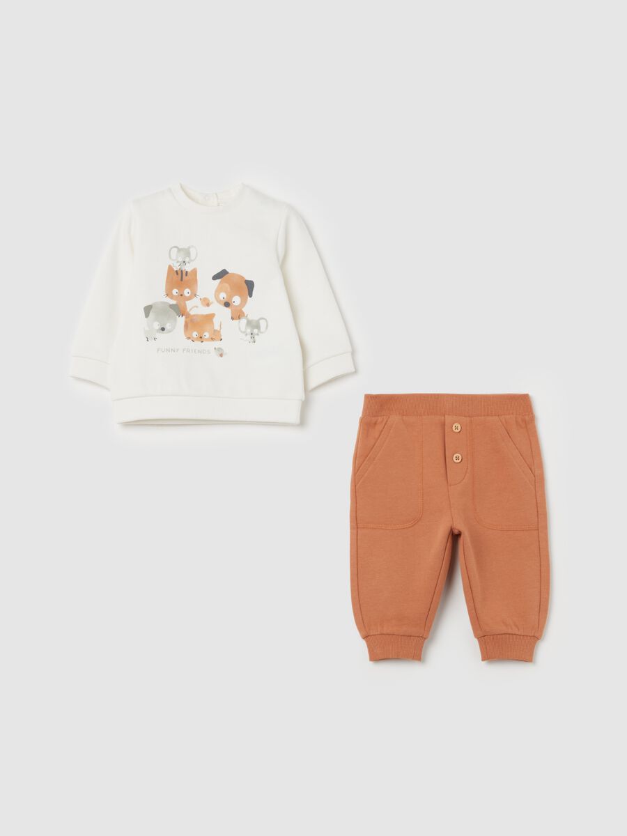 Jogging set in cotone bio stampa animaletti_0