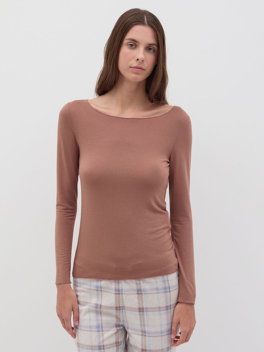 T-shirt intima con maniche lunghe in modal stretch_1