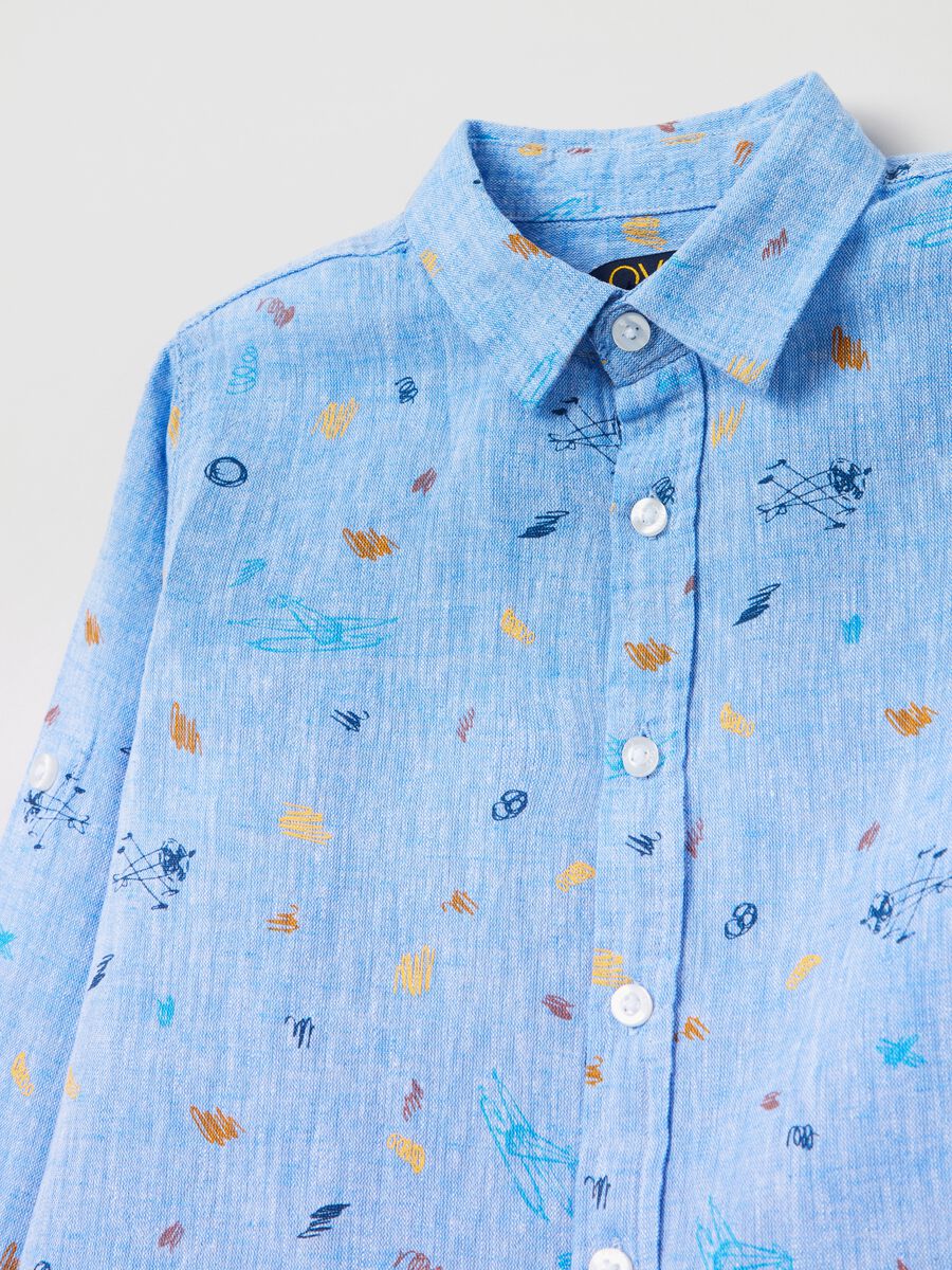 Linen and cotton shirt with print_2
