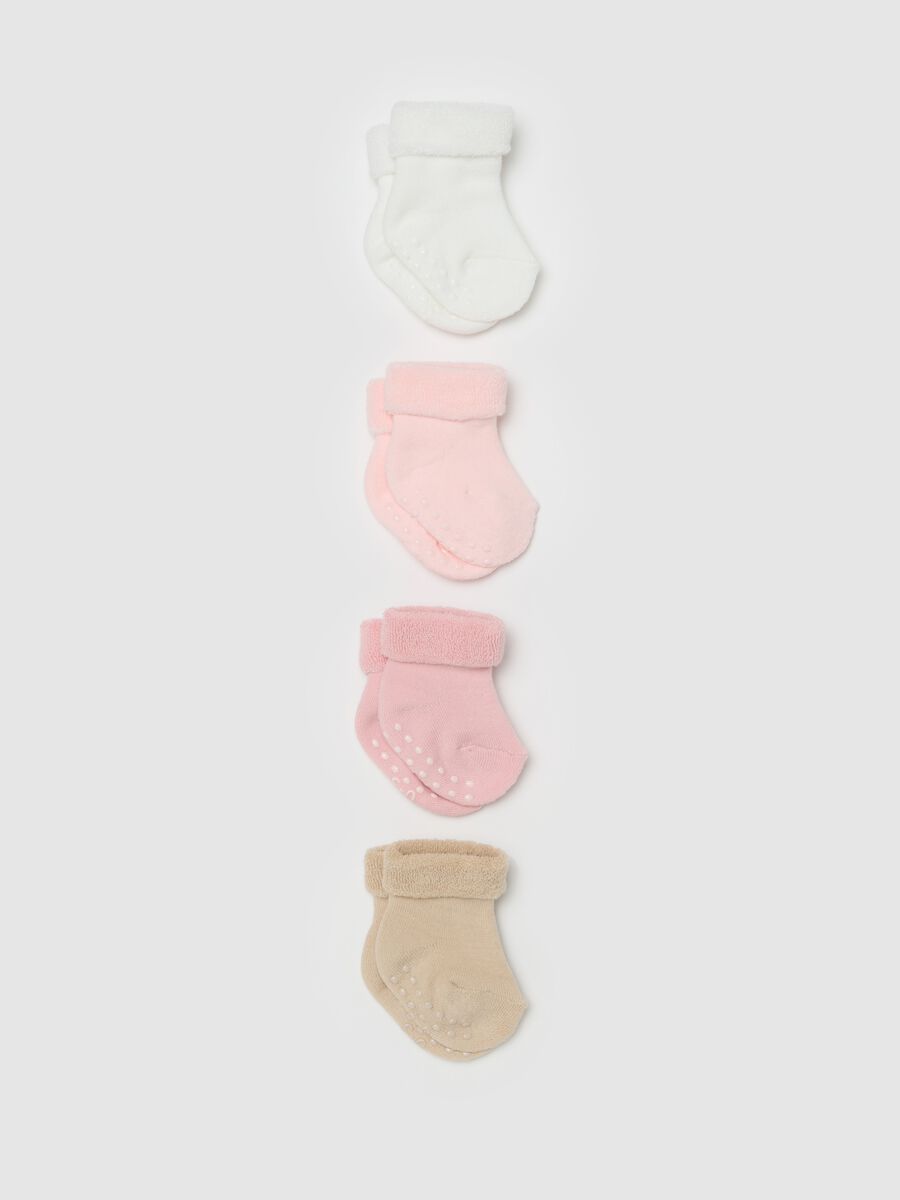 Four-pair pack socks in solid colour terry_1